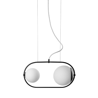 Podwójna lampa wisząca szklana Koban A Ummo czarna